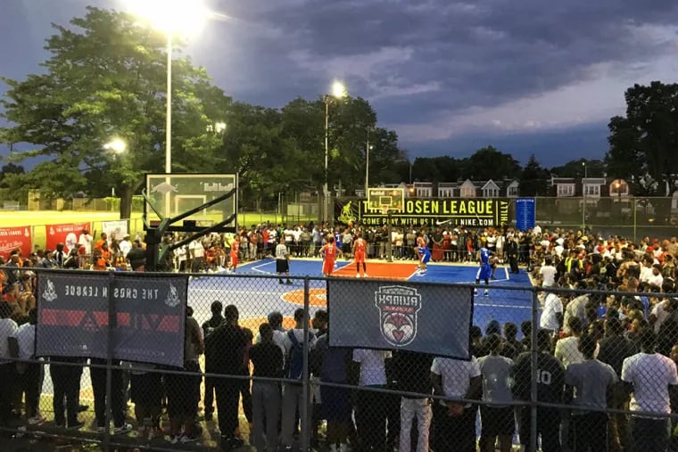 Chosen League action draws a crowd at 10th and Olney.