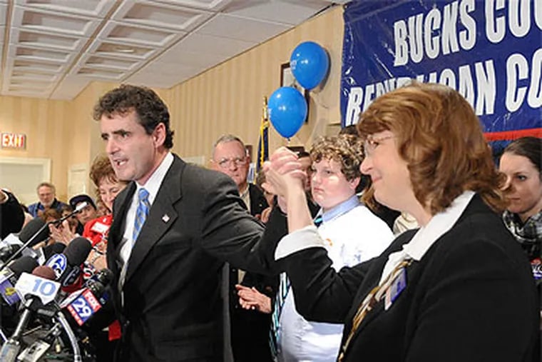 U.S. Rep. Mike Fitzpatrick savors his reelection triumph. (Clem Murray / Staff Photographer)