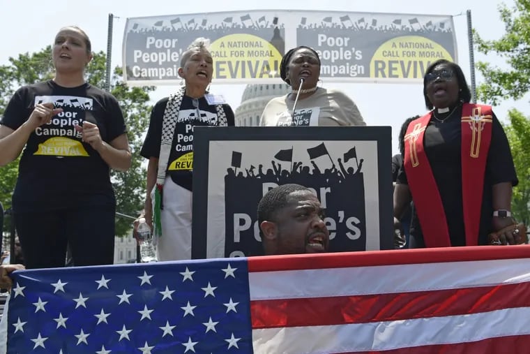 People participate in the “Poor People’s Campaign: A National Call for Moral Revival” on Capitol Hill in Washington earlier this month. The original 1968 Poor People’s Campaign was a multicultural, multi-faith coalition planned by Martin Luther King.