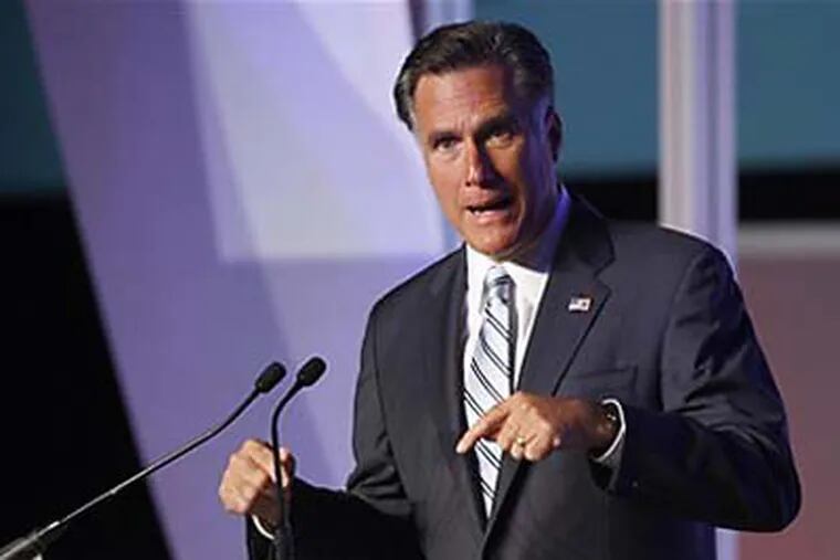 FILE - In this Sept 17, 2012 file photo, then-Republican presidential candidate, former Massachusetts Gov. Mitt Romney addresses the U.S. Hispanic Chamber of Commerce in Los Angeles. Having lost the popular vote in five of six presidential elections, Republicans are plunging into intense self-examination. Hard-core conservatives say the party should abandon comparative centrists like John McCain and Mitt Romney. But establishment Republicans note the party still runs the House and President Obama�s popular-vote margin was smaller than before. Perhaps the GOP�s biggest challenge: improving relations with America's fast-growing Hispanics.  (AP Photo/David McNew, File)