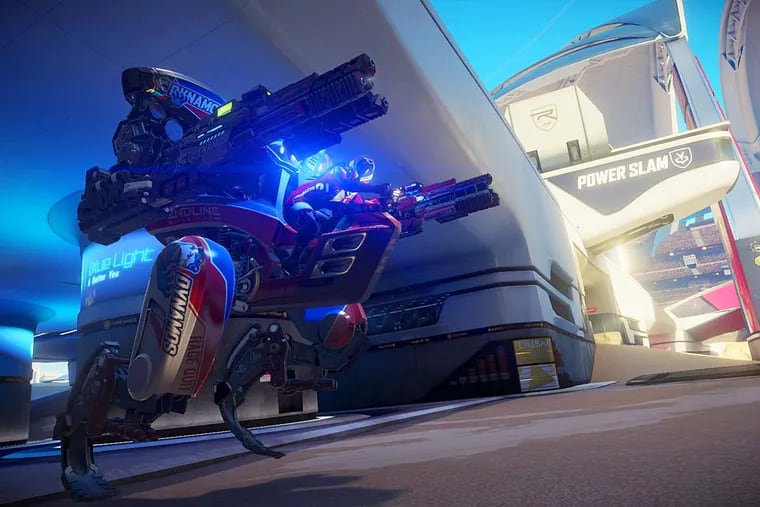 PlayStation VR headset and PS4 system put you in the driver seat of a hyper fighting machine in Rigs Mechanized Combat League.