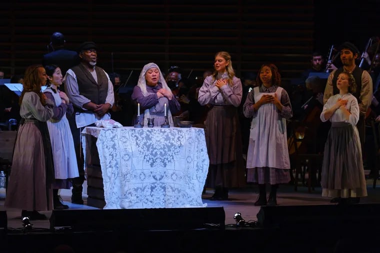 Chuck Cooper as Tevye and Loretta Ables Sayre as Golde in Fiddler on the Roof,  performed by the Philadelphia Orchestra March 3, 2022 in Verizon Hall.