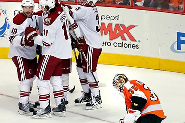 The Flyers outshot the Coyotes, but Phoenix had the last laugh in overtime. (Steven M. Falk/Staff Photographer)