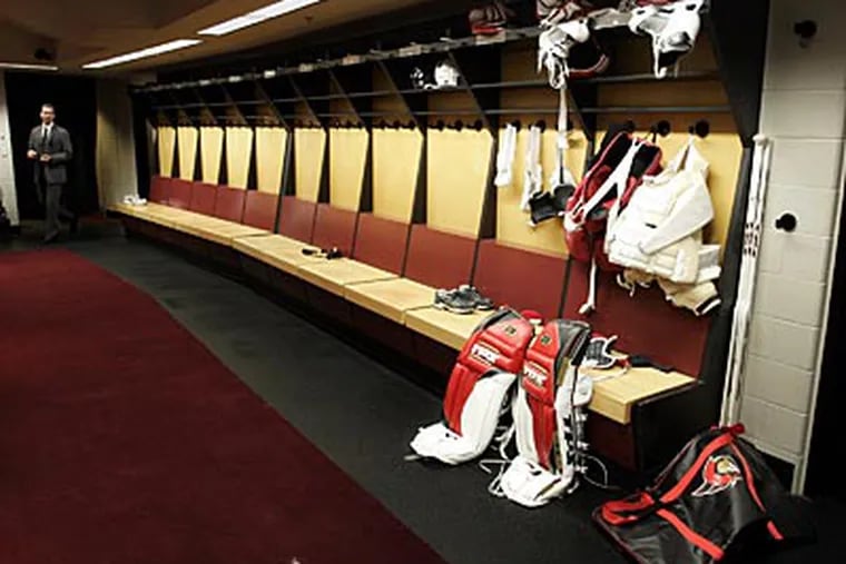 The Ottawa Senators’ empty clubhouse after the 2004 NHL lockout. (Tom Hanson/AP file photo)