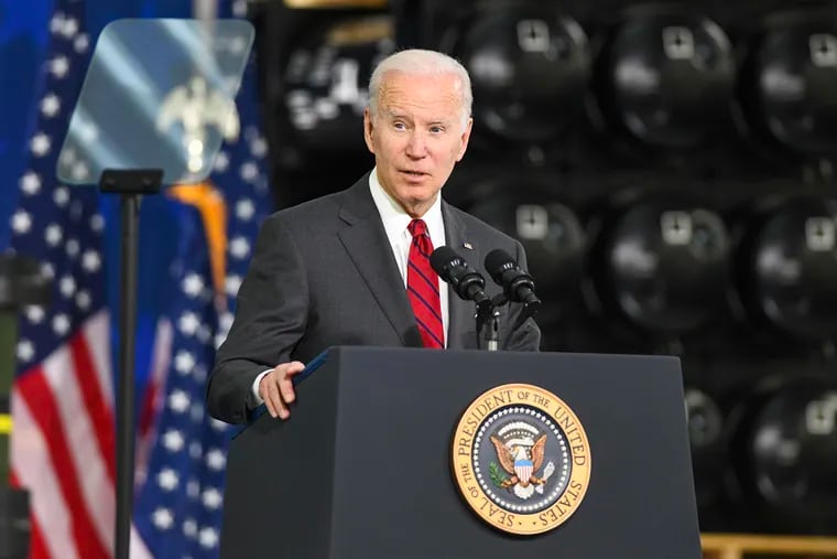 U.S. President Joe Biden in Troy, Alabama, on Monday.