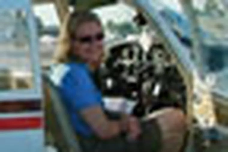 Veteran air race pilots Mary Wunder and Alison Chalker from Montgomery County will fly passengers during the Pennies-a-Pound event.  0515_PI_dm1fly15-b