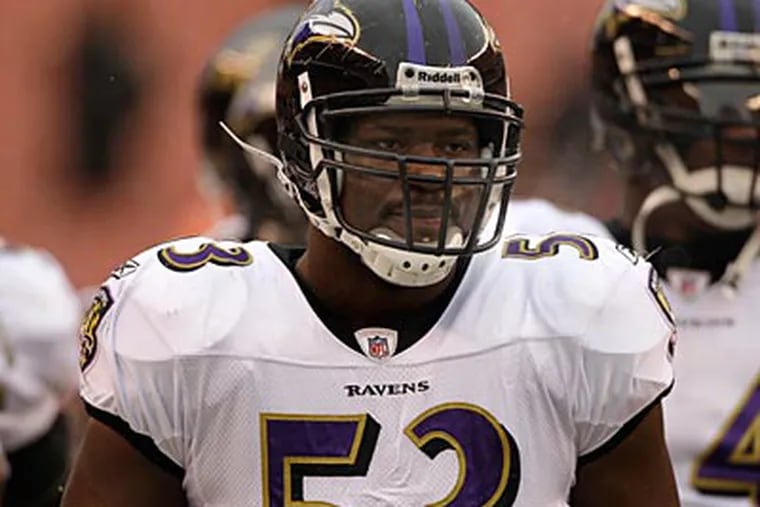 Undrafted rookie Jameel McClain found a home in the NFL with the Baltimore Ravens in 2008. (Amy Sancetta/AP)