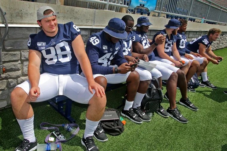 Penn State football defensive tackle Judge Culpepper (88), shown at the team's 2019 media day, looks to be a part of the rotation on the defensive line in 2020.