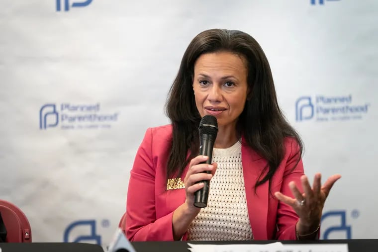 Alexis McGill Johnson, president and CEO of Planned Parenthood Federation of America and the Planned Parenthood Action Fund, speaks during a round table discussion, in Philadelphia, Monday, September 12, 2022.