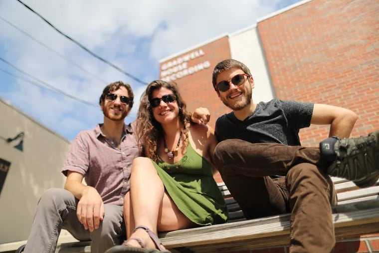 Jeremy Savo, 27, Ethan Feinstein, 25 and Robyn Mello, 31, (L-R) are among the musicians, artists and educators behind 'Beardfest,' the innovative festival of music, 'live art' and workshops that kicks off June 14 outside  Hammonton, NJ.