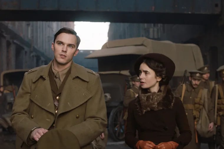 Nicholas Hoult and Lily Collins in "Tolkien." (Fox Searchlight Pictures)