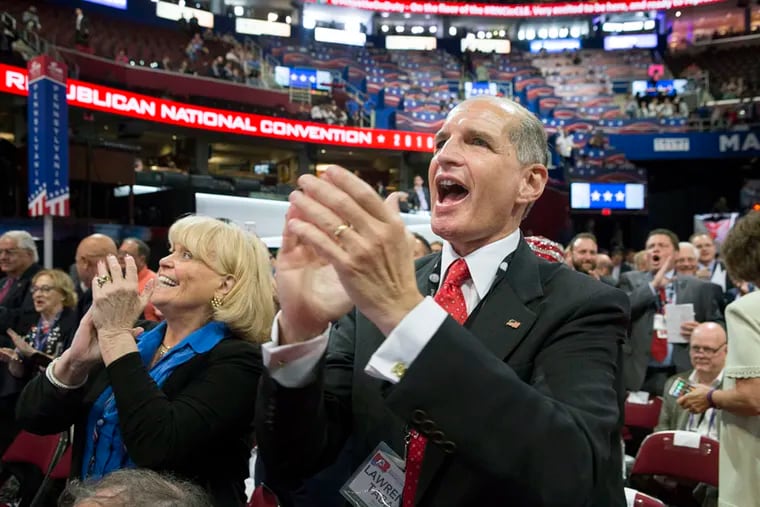Lawrence Tabas (front right) at the RNC in Cleveland on July 18, 2016.