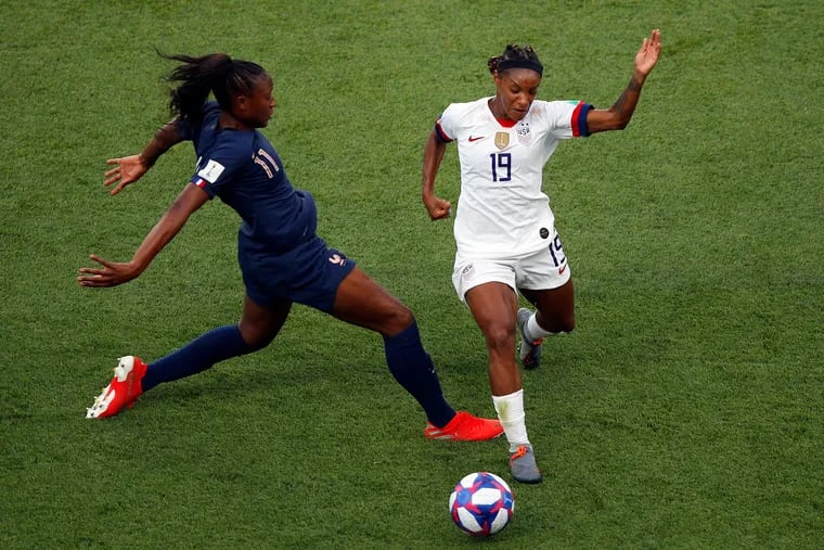 Crystal Dunn's matchup with France's Kadidiatou Diani (11) was one of the highlights of the U.S. women's soccer team's win for the ages in the World Cup quarterfinals.