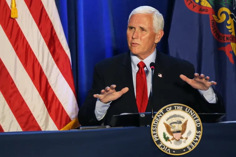 Vice President Mike Pence speaks during a roundtable discussion on reopening the economy at Rajant Corporation, which makes wireless communication systems, in Malvern, Pa., on Thursday, July 9, 2020.