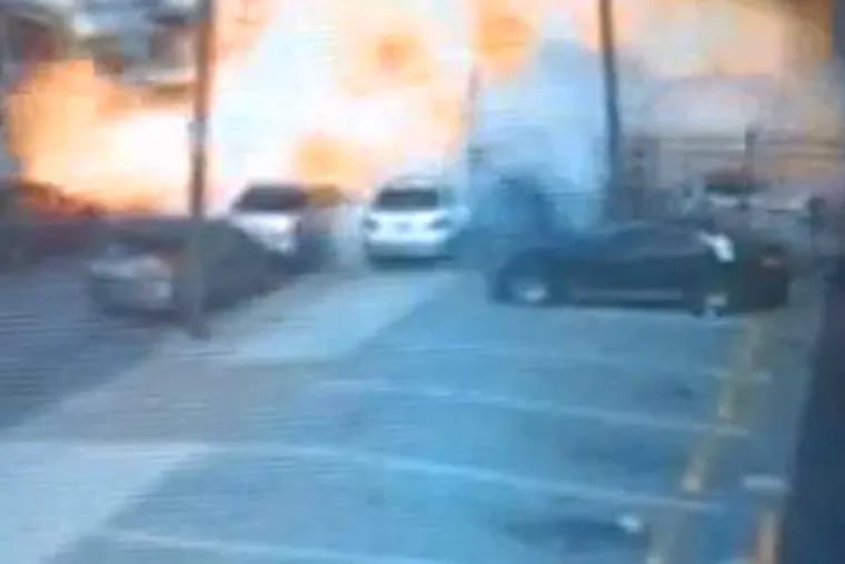 Frame grab from video of the explosion.