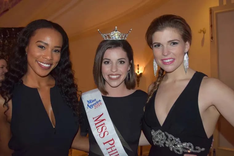 Amber Joi (from left) Miss Philadelphia Holly Hainar and Julia Rae.
MAGGIE HENRY CORCORAN / For the Inquirer